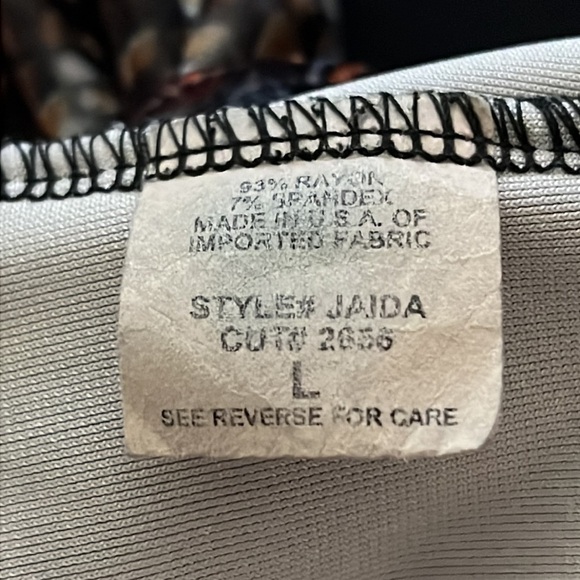 From The Heart Jaida soft velvet retro print dress tunic Sz L - Picture 7 of 7